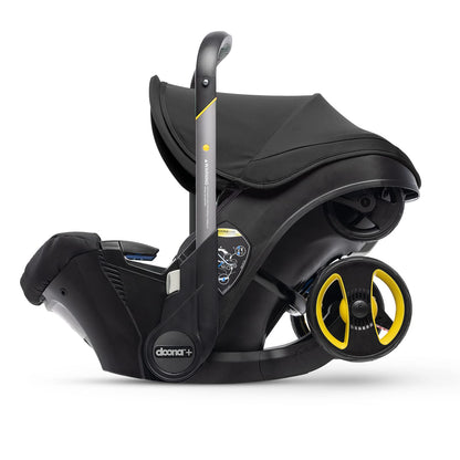 Doona+ Baby Car Seat & Travel Stroller Nitro Black - Convertible 0+ Car Seat and Pram with 5 Point Safety Harness - Ergonomic Pushchair and Travel System - ISOFIX Base Sold Separately