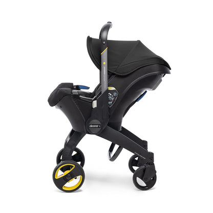 Doona+ Baby Car Seat & Travel Stroller Nitro Black - Convertible 0+ Car Seat and Pram with 5 Point Safety Harness - Ergonomic Pushchair and Travel System - ISOFIX Base Sold Separately