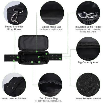 PHILORN Stroller Organizer with Cup Holder & Large Bag – Universal