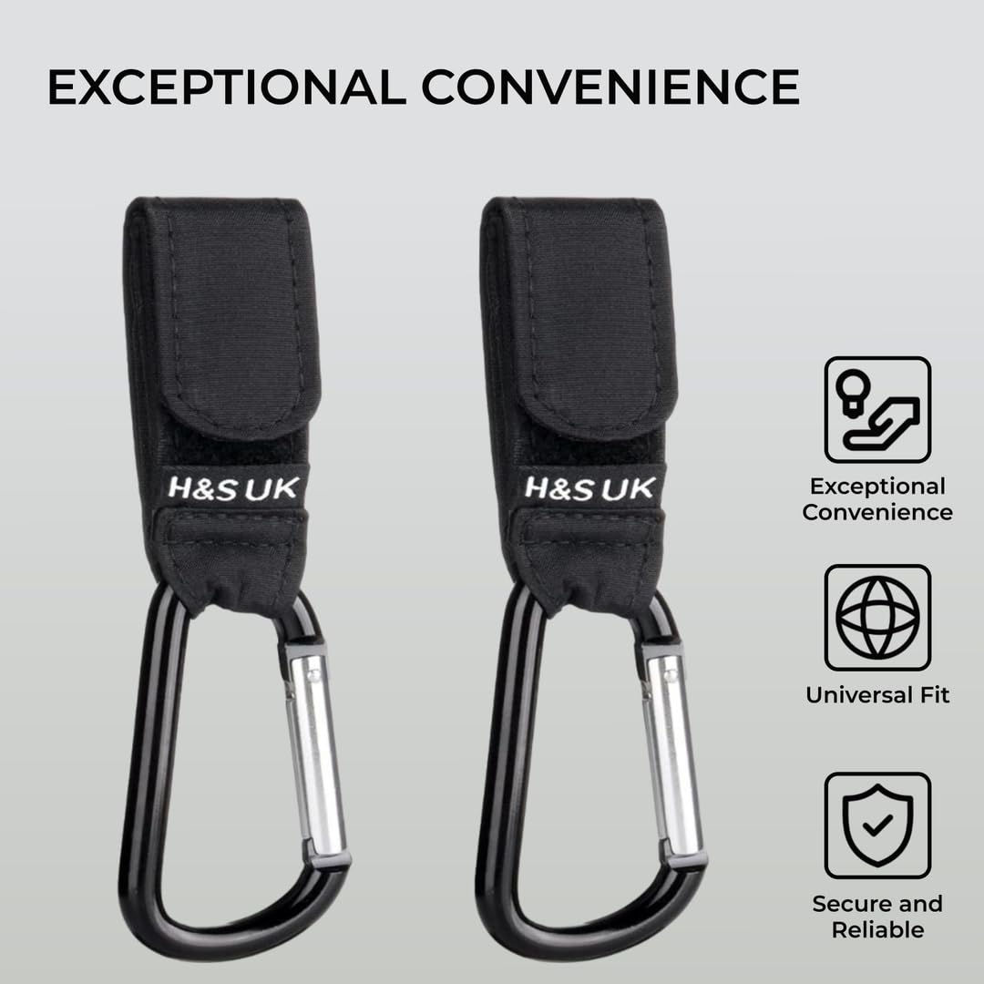 H&S 2-Pack Stroller Clips & Hooks – For Buggy & Stroller, Universal