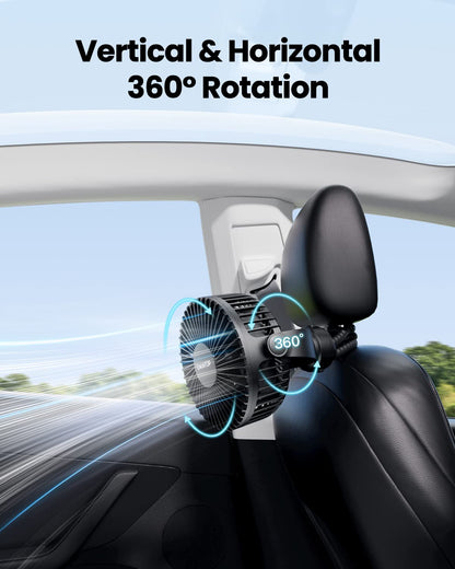 gaiatop Mini Stroller Fan – Clip & Battery, 3 Speeds, Flexible, Black