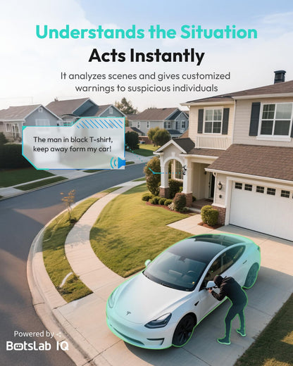 BOTSLAB 4K Security Camera Outdoor Wireless 2 Cam-Kit, No Subscription, 360° PTZ Outdoor Camera with Homebase, Solar Camera Wireless, Night Vision, 32GB Local Storage, Intelligent Recognition