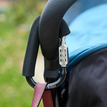 My Buggy Buddy 2-in-1 Stroller Lock & Clip – Combination Lock, Black
