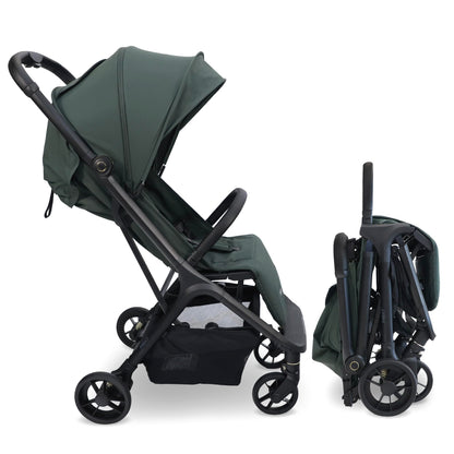 My Babiie MBX7 Autofold Stroller – from Birth to 4 Years (22kg), Foldable & Compact, Lightweight, Travel Buggy for Toddlers, Pushchair Includes Rain Cover - Forest Green