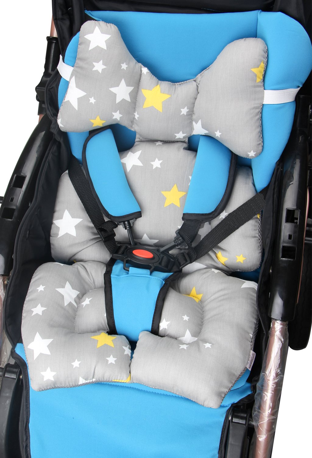 KAKIBLIN Stroller Cushion for Baby – Seat Pad & Headrest, Star