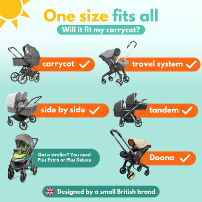 SnoozeShade Original Baby Sunshade 0–6 Months – 99% UV Protection for Strollers