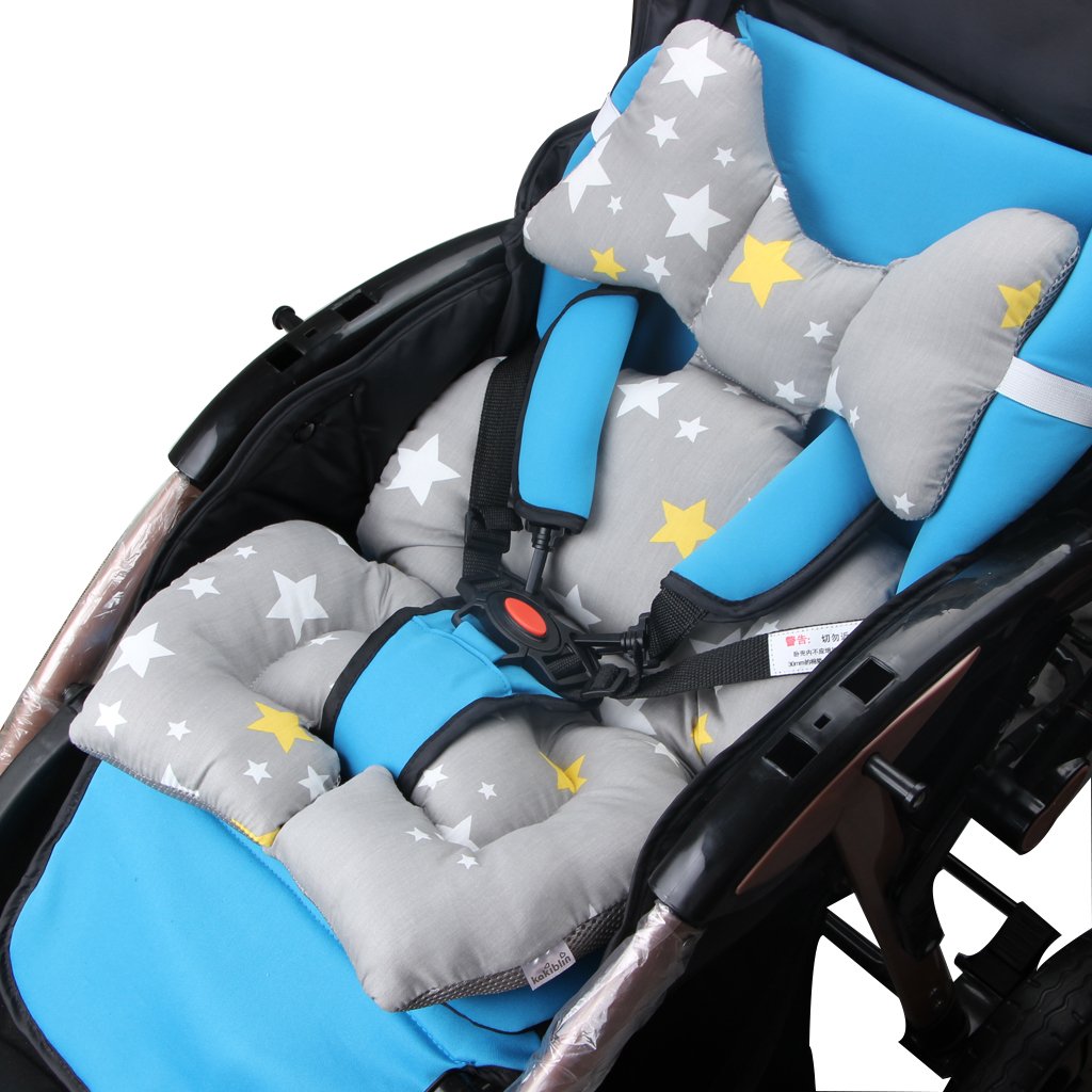 KAKIBLIN Stroller Cushion for Baby – Seat Pad & Headrest, Star