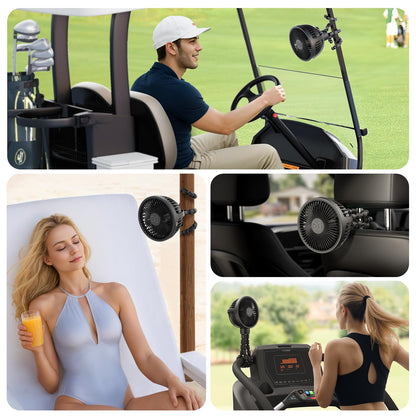 GUSGU Stroller Fan – Large, Clip & Flexible, Battery-Powered, Portable, Black