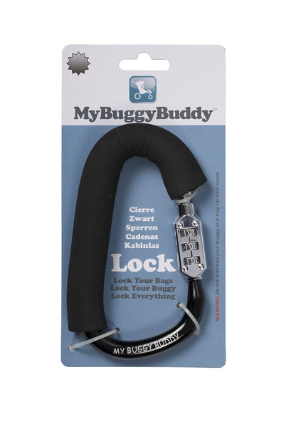 My Buggy Buddy 2-in-1 Stroller Lock & Clip – Combination Lock, Black