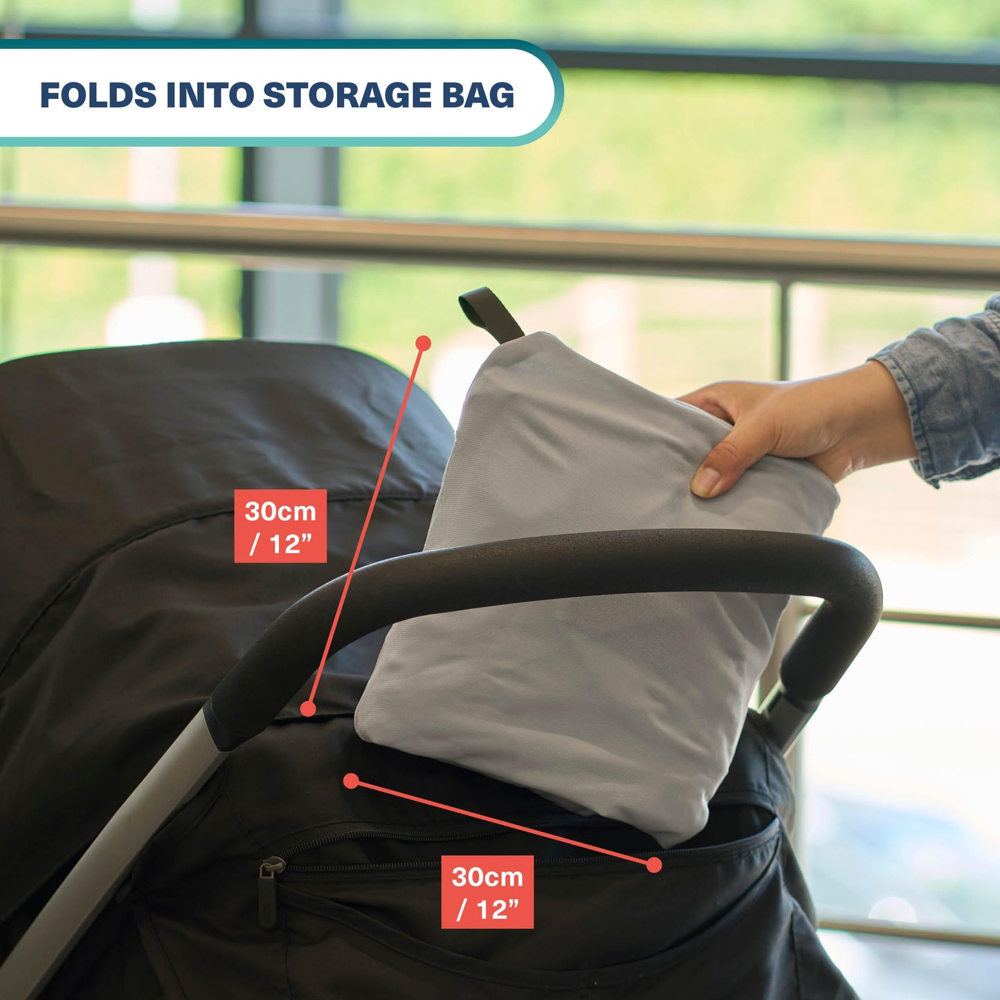 Bramble Large Stroller Bag for Flight & Travel – Water-Resistant, Gray