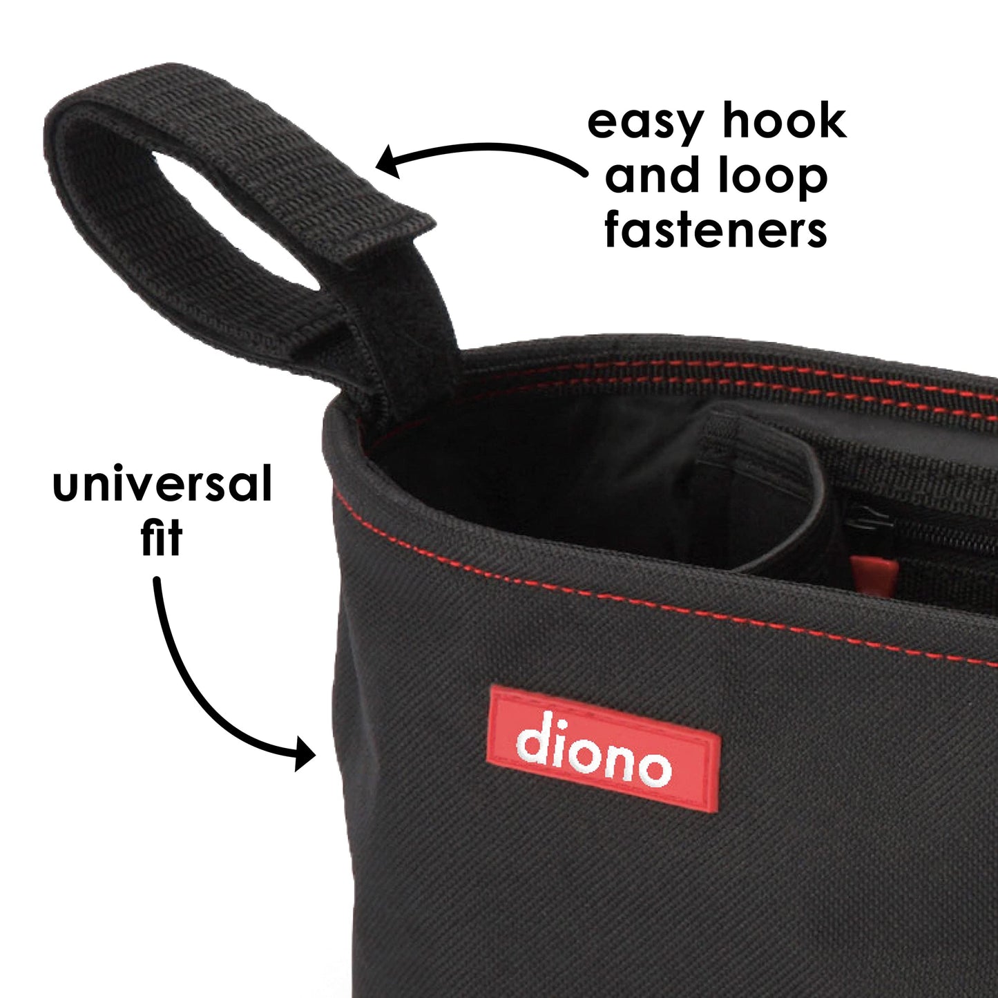 Diono Buggy Buddy Stroller Organizer with Cup Holders – Black
