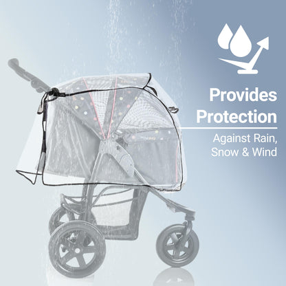 Rain Cover for Dog Stroller – Medium & Large, Window & Ventilation