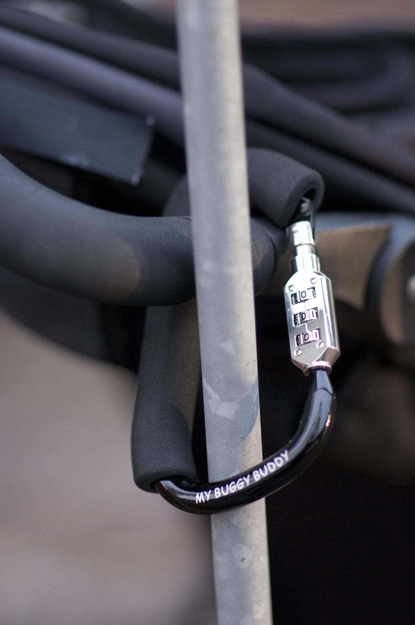 My Buggy Buddy 2-in-1 Stroller Lock & Clip – Combination Lock, Black
