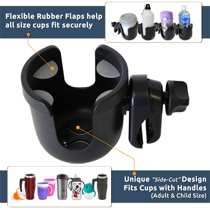 W4W Universal Stroller Cup Holder – Adjustable, For Bottles & Cups