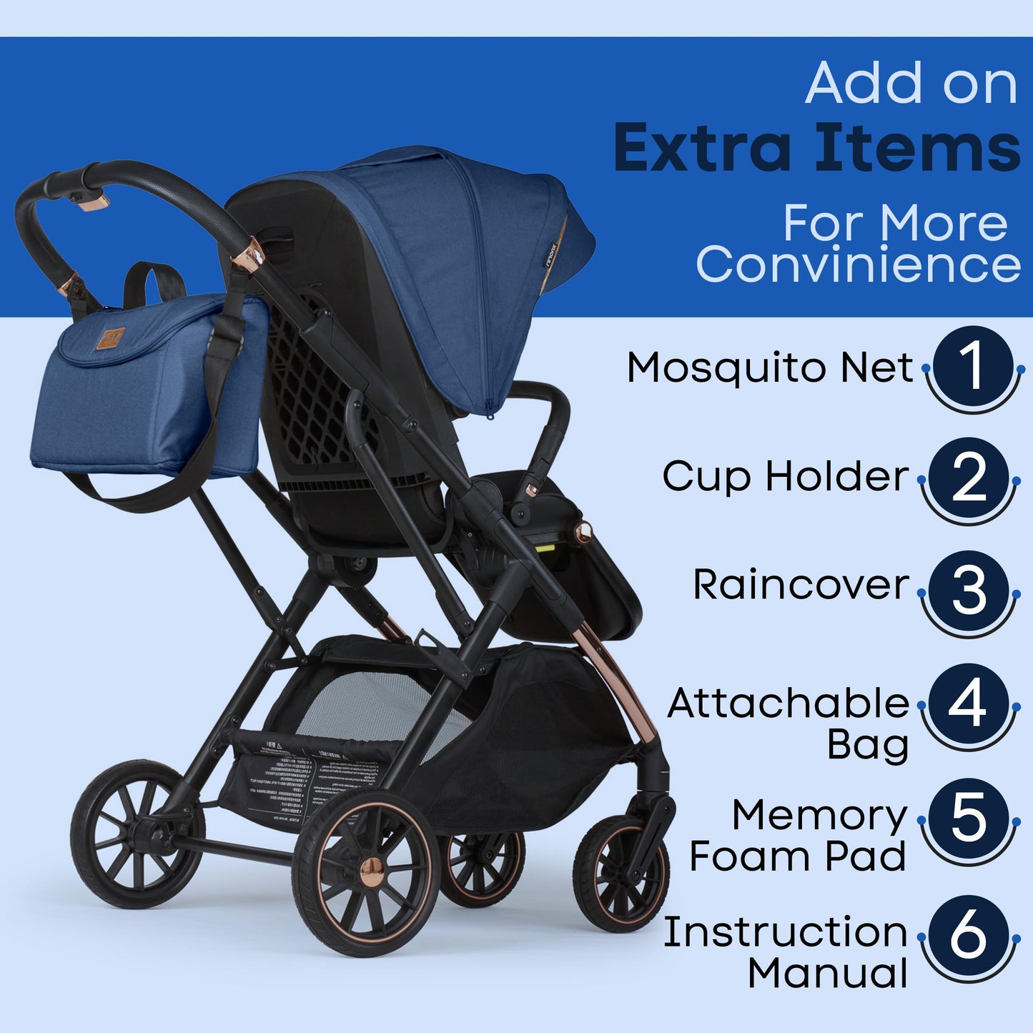 Lejoux+ Baby Pushchair (Blue)