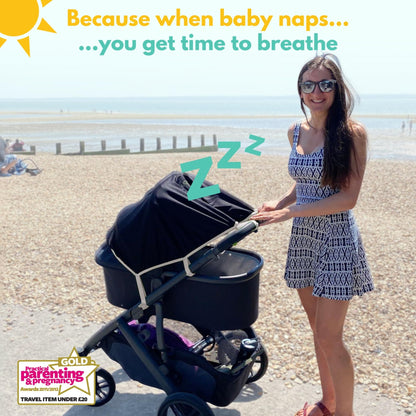 SnoozeShade Original Baby Sunshade 0–6 Months – 99% UV Protection for Strollers