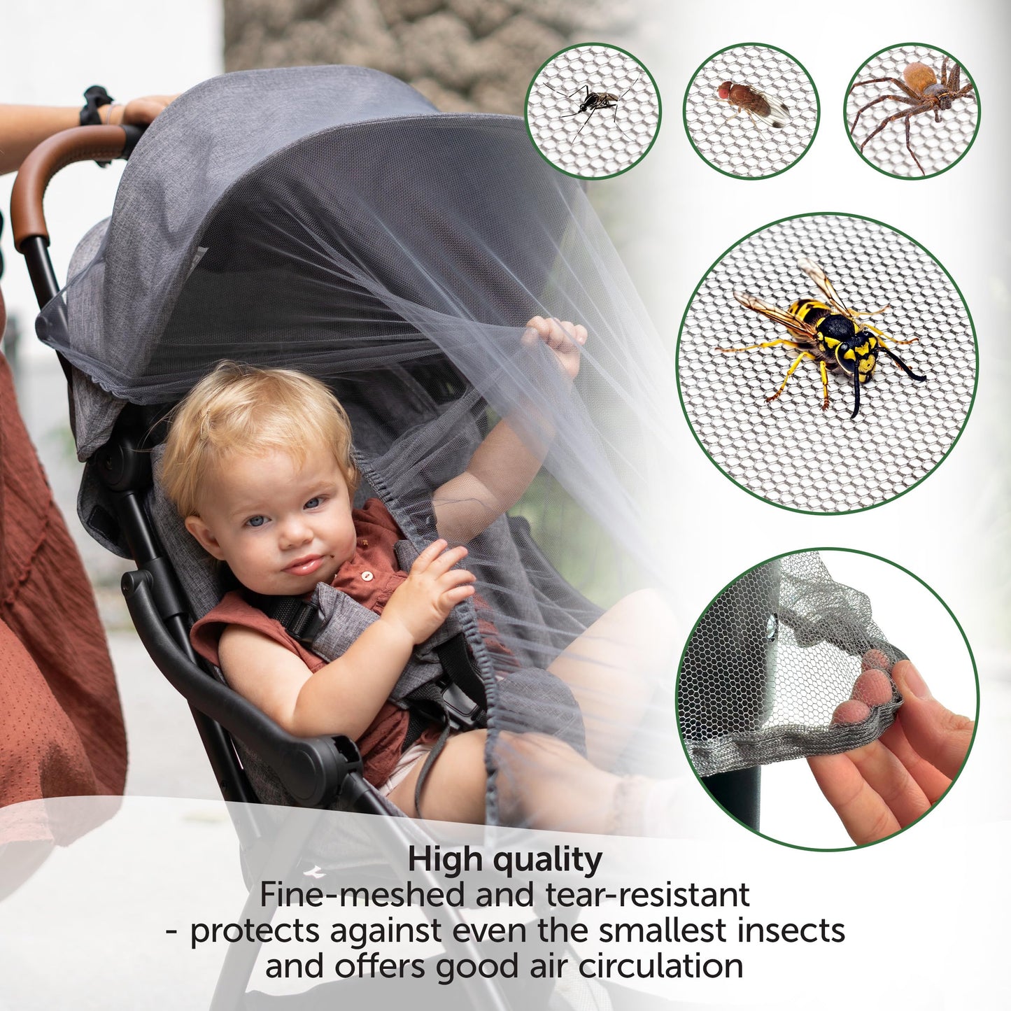 Zamboo Mosquito Net for Strollers & Travel Cribs – Universal, Gray