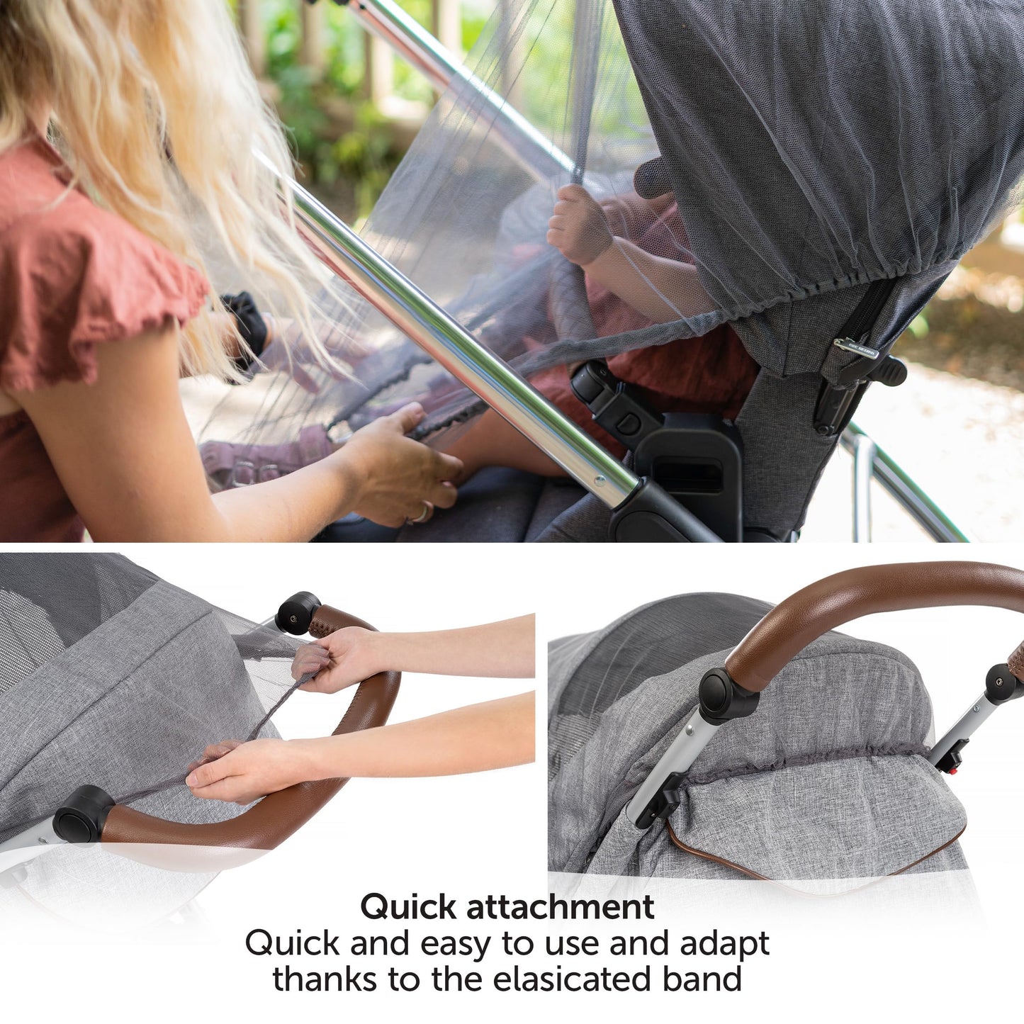 Zamboo Mosquito Net for Strollers & Travel Cribs – Universal, Gray