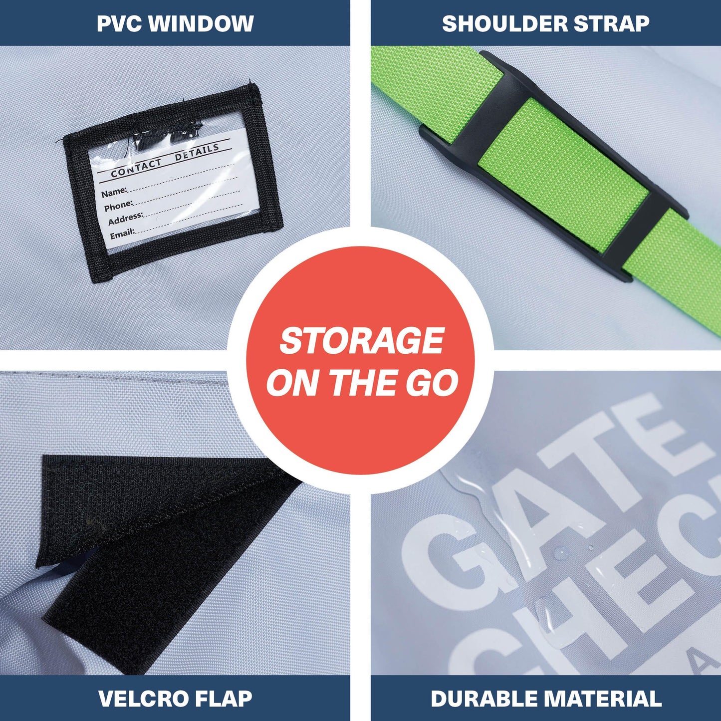 Bramble Large Stroller Bag for Flight & Travel – Water-Resistant, Gray